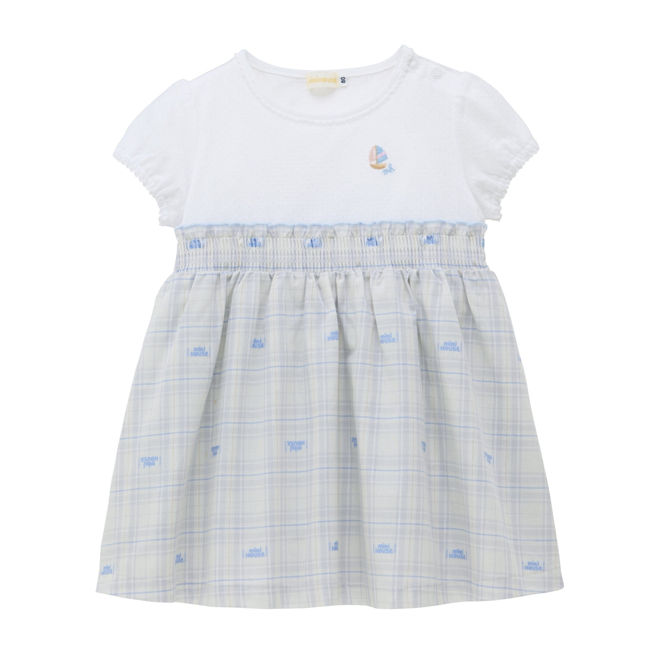 Plaid Cut Jacquard Docking Dress