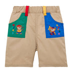 Classic Bear Vehicles Collection Embroidered 6-Length Pants