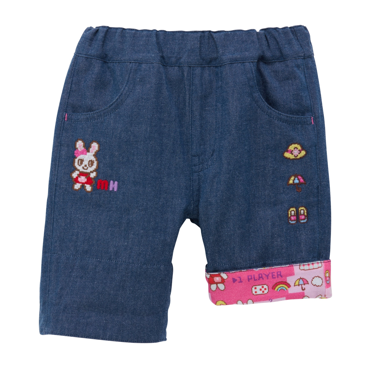 Usako Retro Game Denim-Style Trousers
