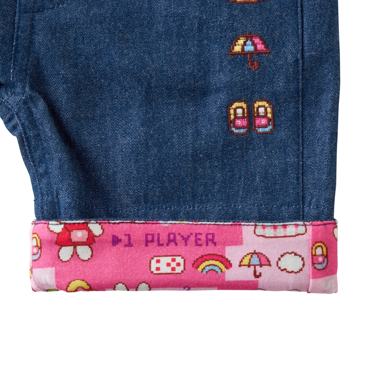 Usako Retro Game Denim-Style Trousers