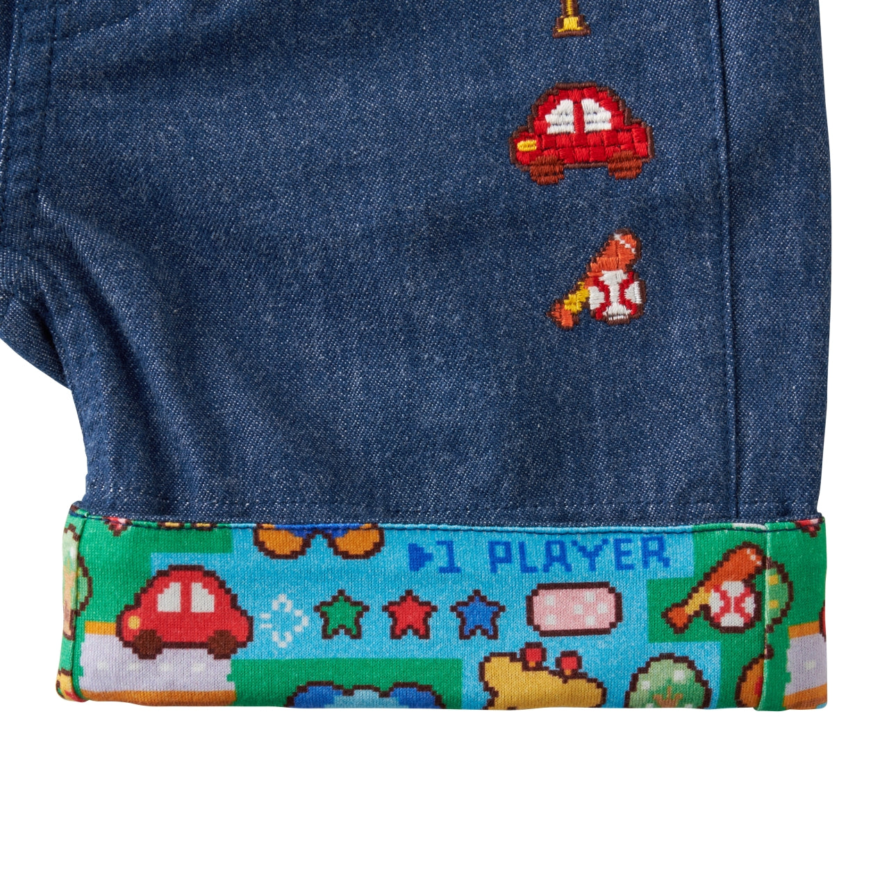Usako Retro Game Denim-Style Trousers