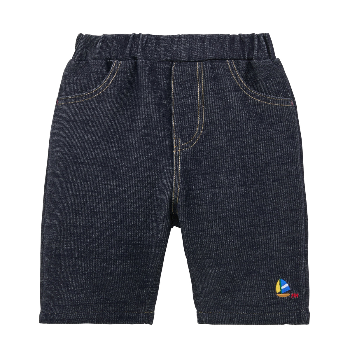 Yacht Embroidered Stretch Denim Cropped Trousers