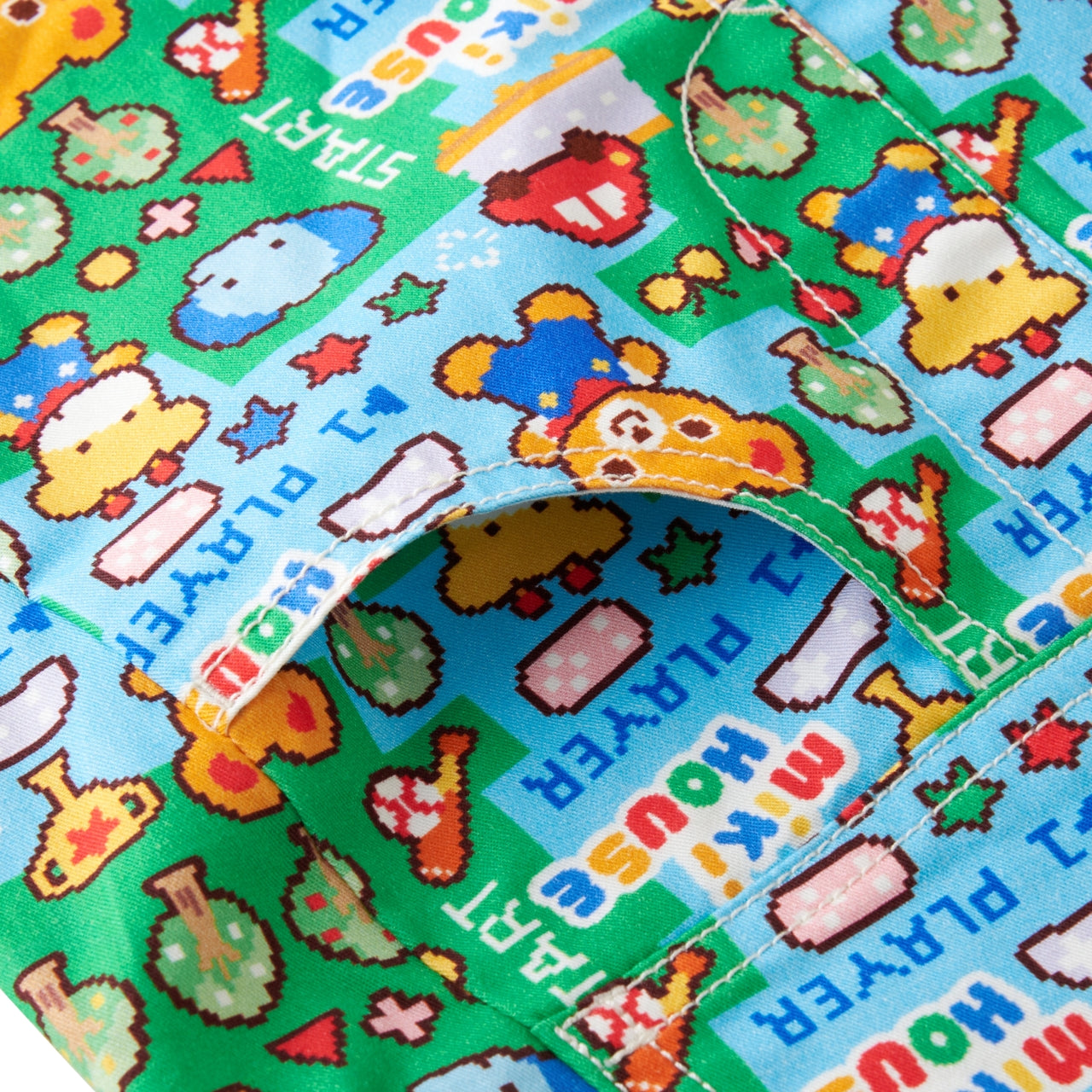 Jumper short with retro video game-style print