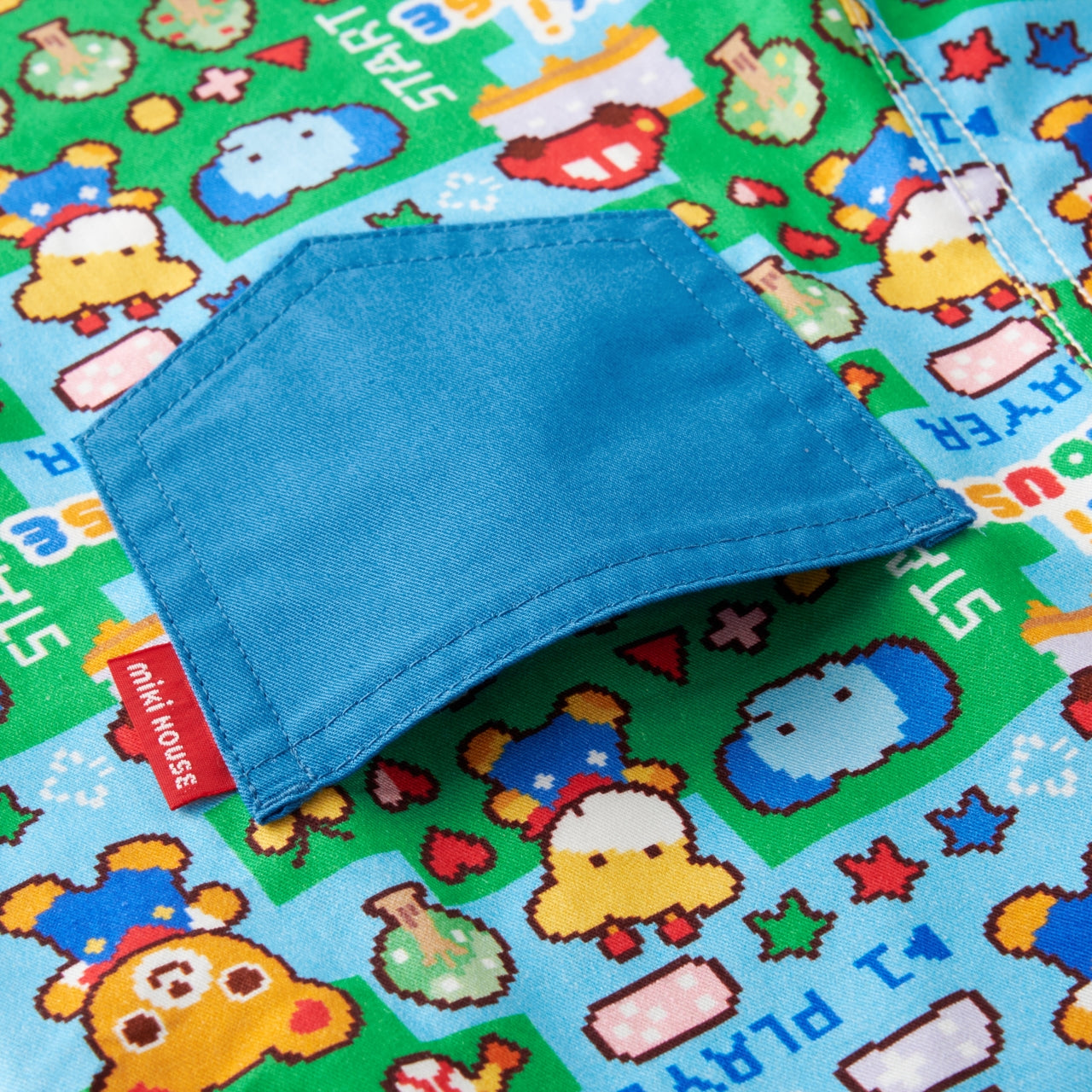 Jumper short with retro video game-style print