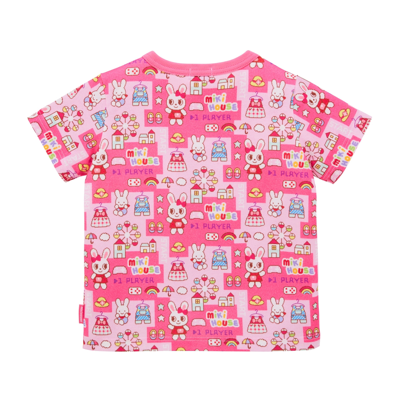 Short-sleeve T-shirt with retro video game-style print