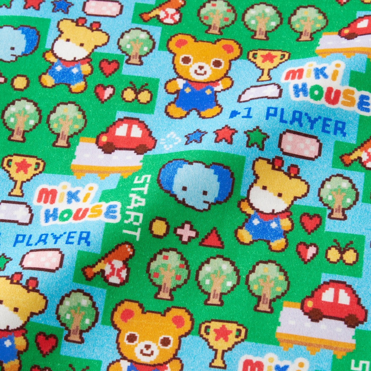 Short-sleeve T-shirt with retro video game-style print