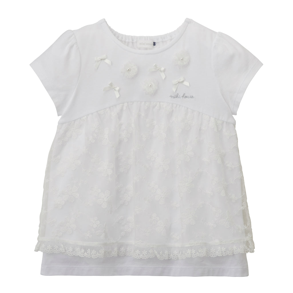 Enchanting Blooms: Short-Sleeve T-Shirt with Beads