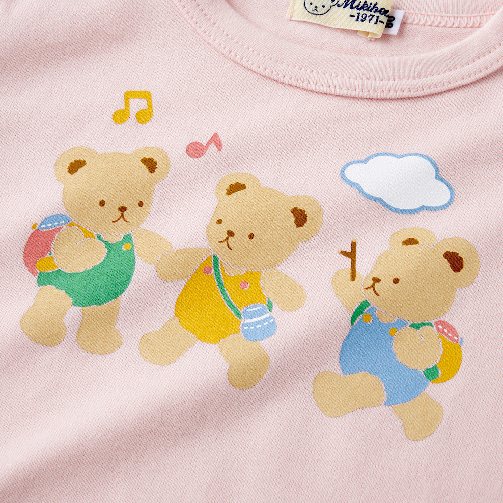 Bear Trio Nursery Walk Cotton Tee - Pink