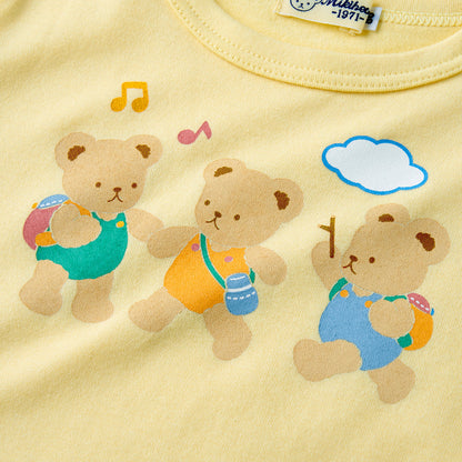 Bear Trio Nursery Walk Cotton Tee - Ivory