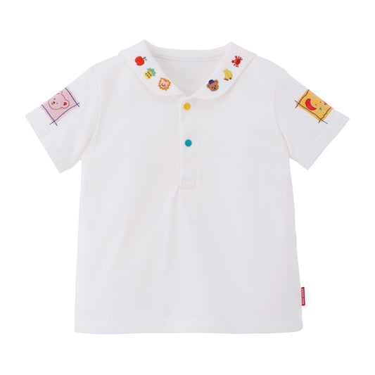 Classic MIKI HOUSE Bear Logo Sailor Collar Blouse