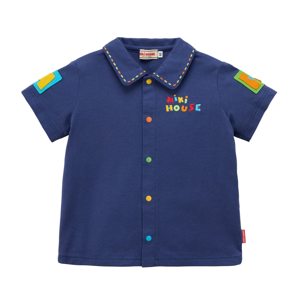 Retro Logo Short-Sleeved Blouse