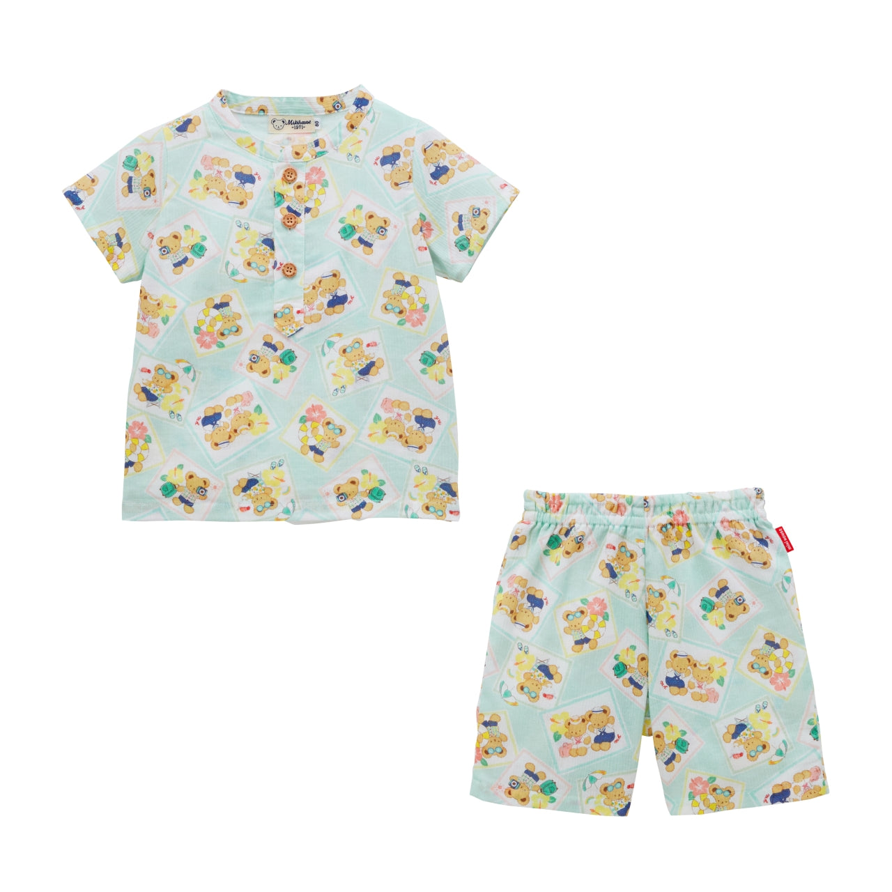 MIKI HOUSE Bear Loungewear Set