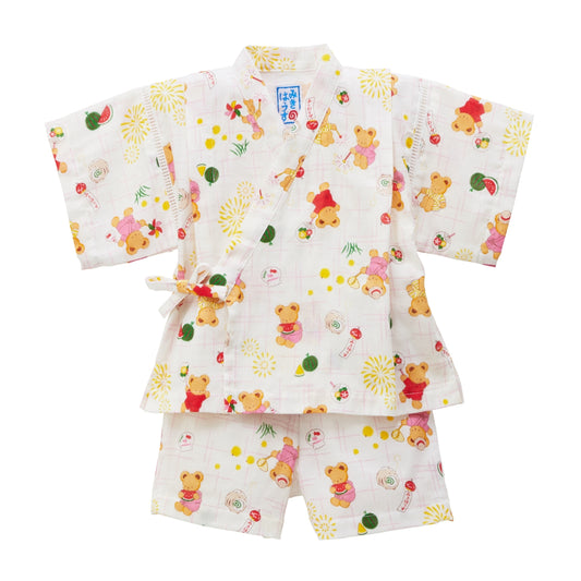 MIKI HOUSE Bear Two-Piece Kimono Jinbei