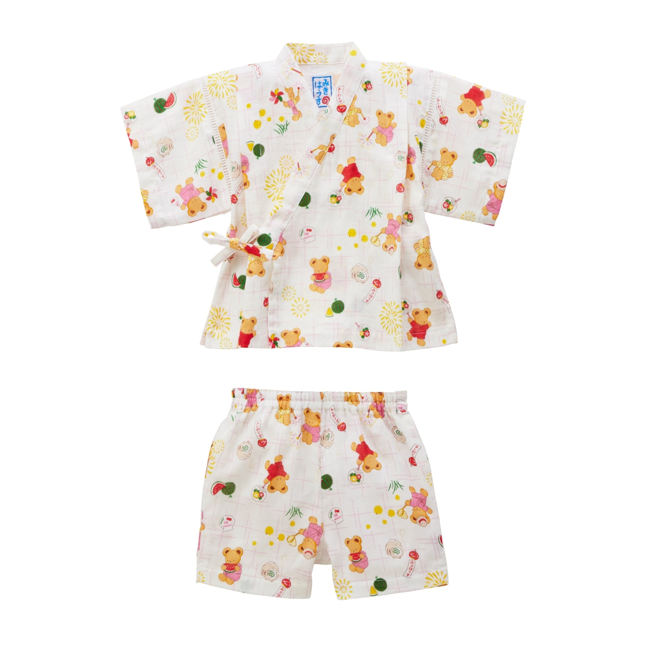 MIKI HOUSE Bear Two-Piece Kimono Jinbei