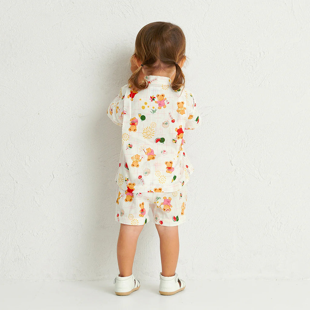 MIKI HOUSE Bear Two-Piece Kimono Jinbei