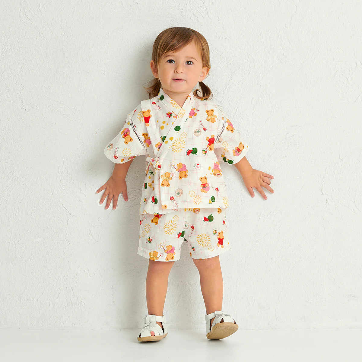 MIKI HOUSE Bear Two-Piece Kimono Jinbei