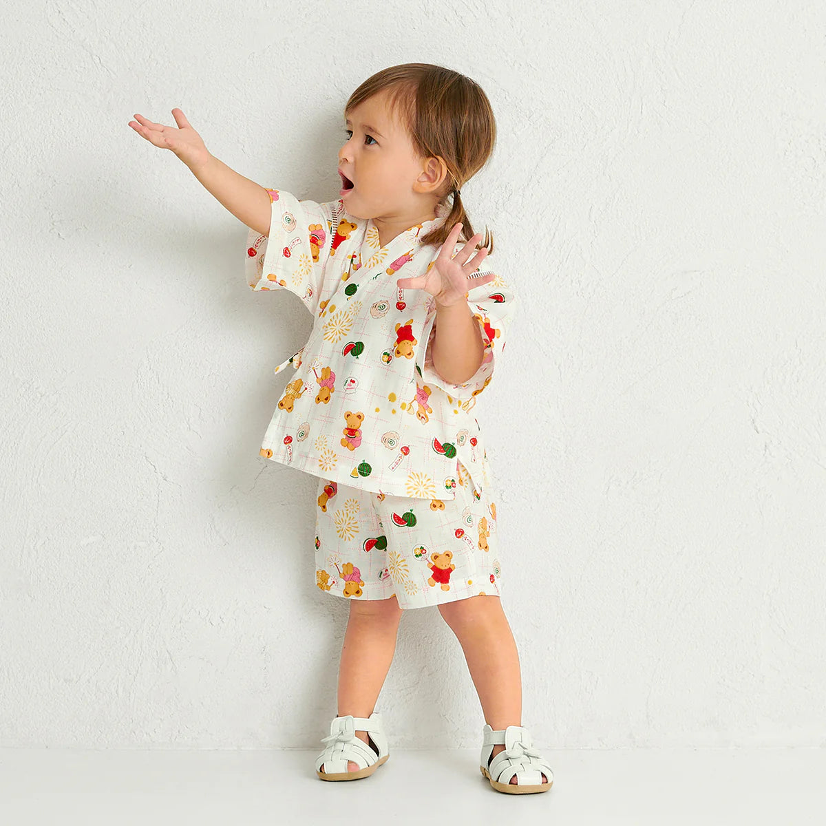 MIKI HOUSE Bear Two-Piece Kimono Jinbei