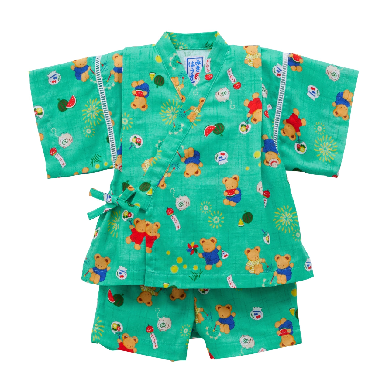 MIKI HOUSE Bear Two-Piece Kimono Jinbei