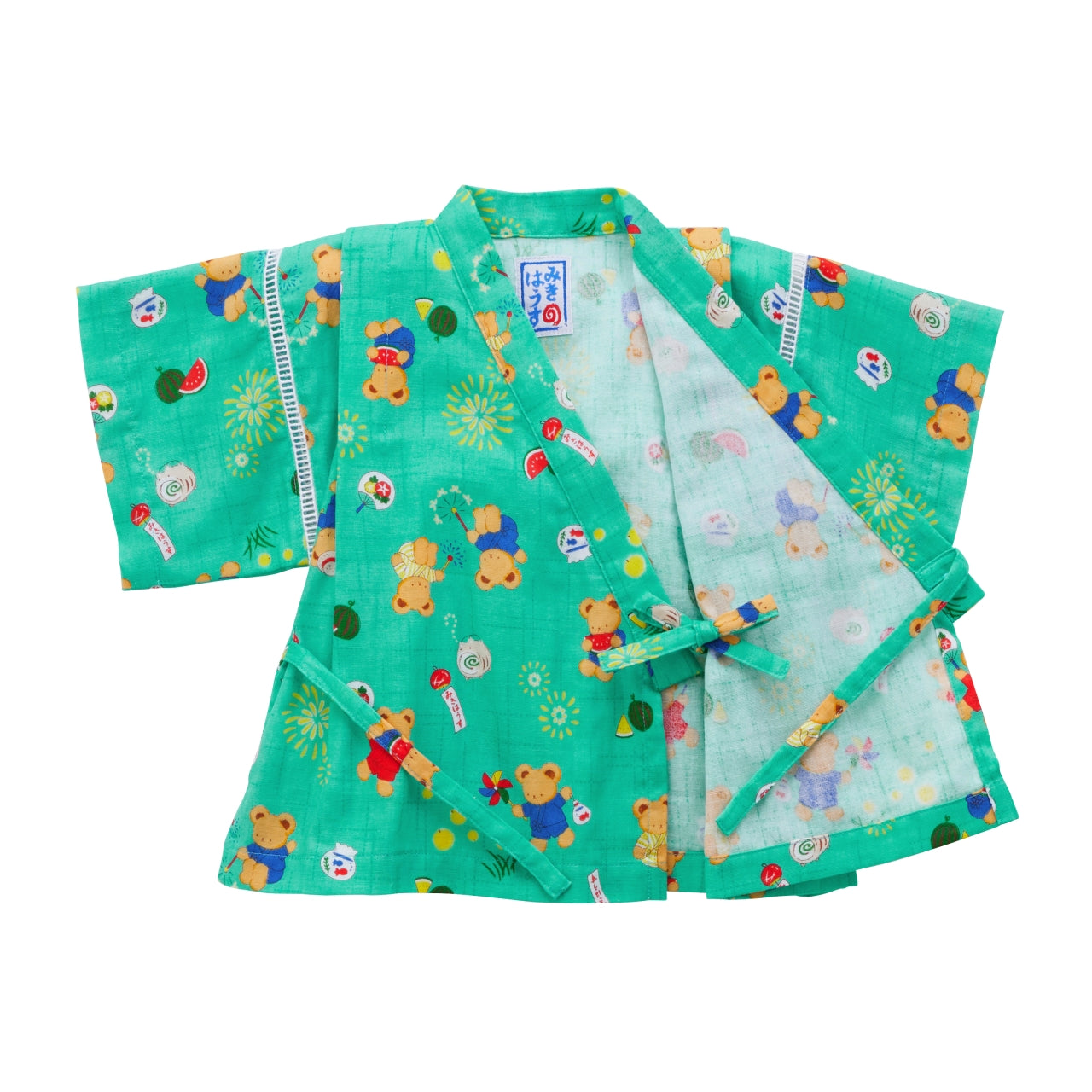 MIKI HOUSE Bear Two-Piece Kimono Jinbei