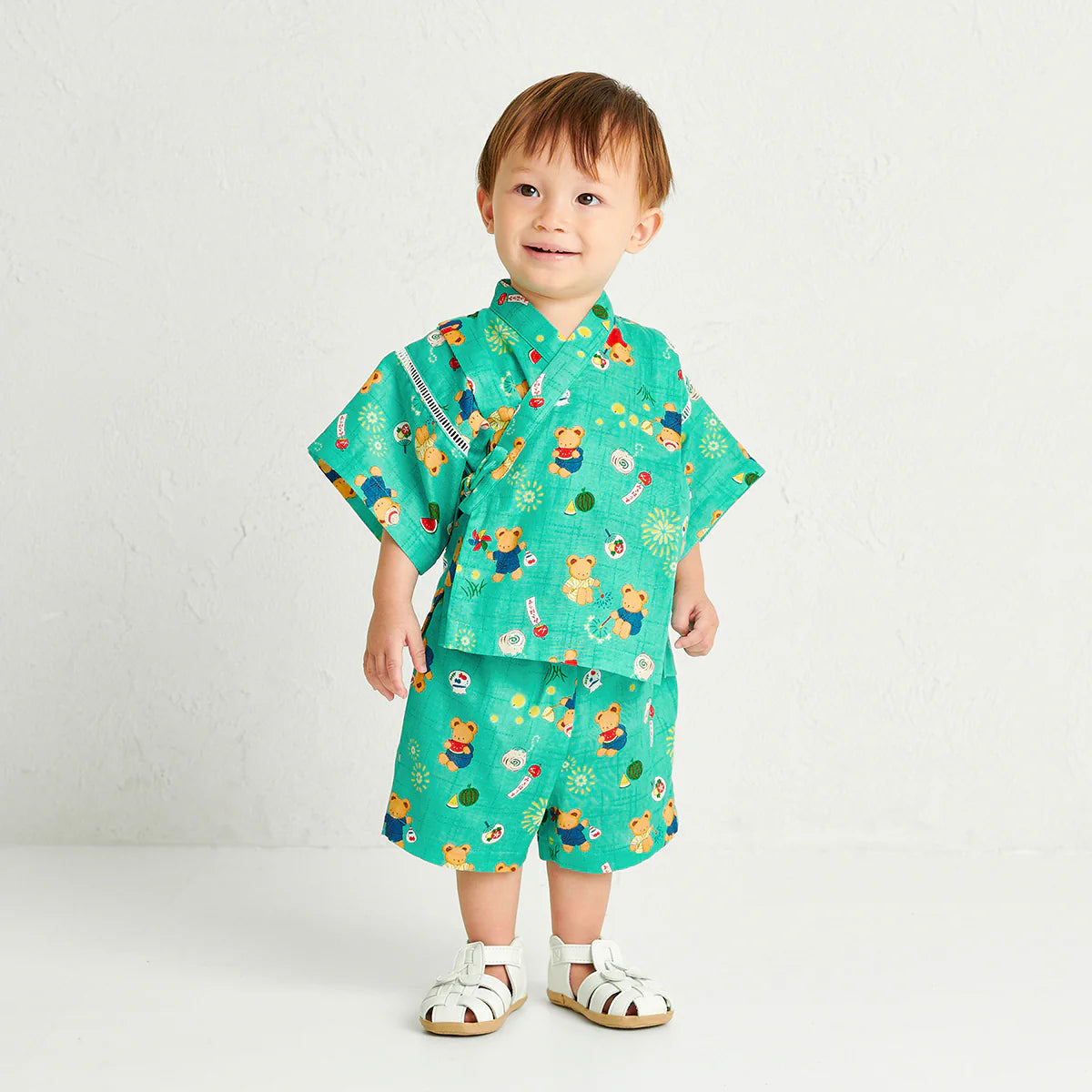 MIKI HOUSE Bear Two-Piece Kimono Jinbei
