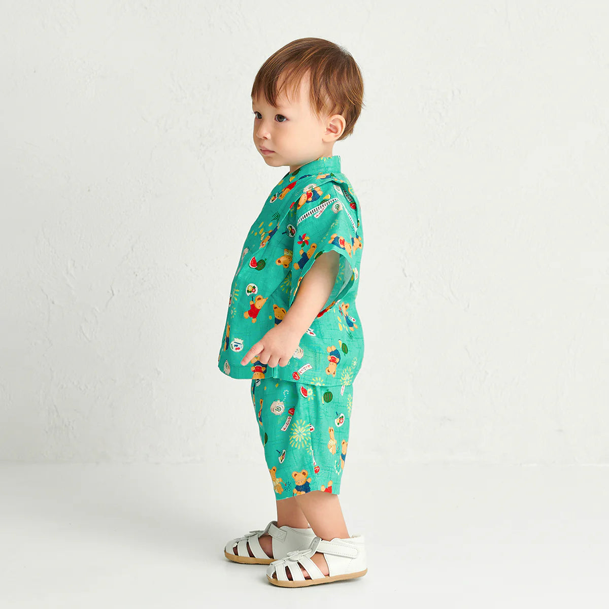 MIKI HOUSE Bear Two-Piece Kimono Jinbei