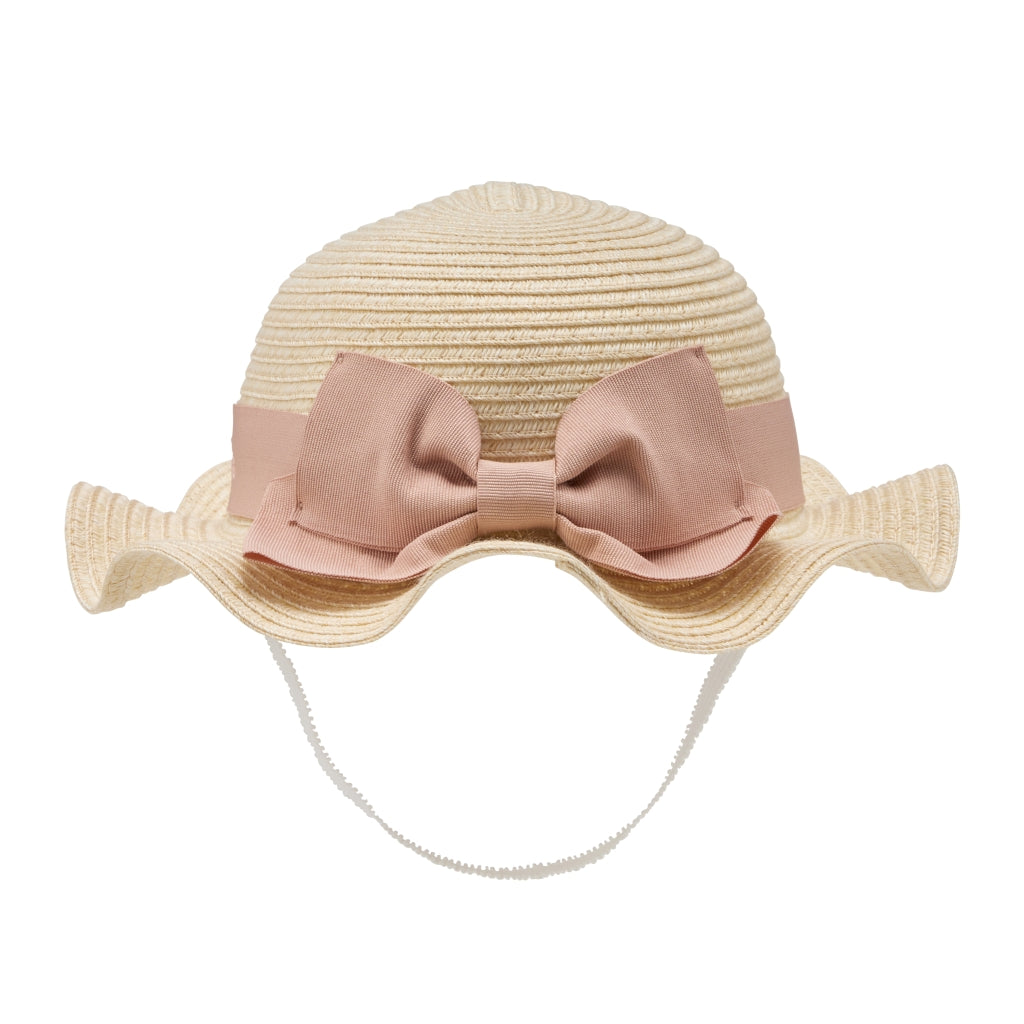 Elegant Straw-Style Ribbon Hat