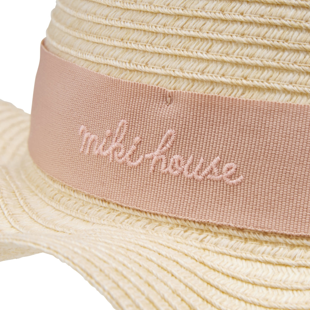 Elegant Straw-Style Ribbon Hat