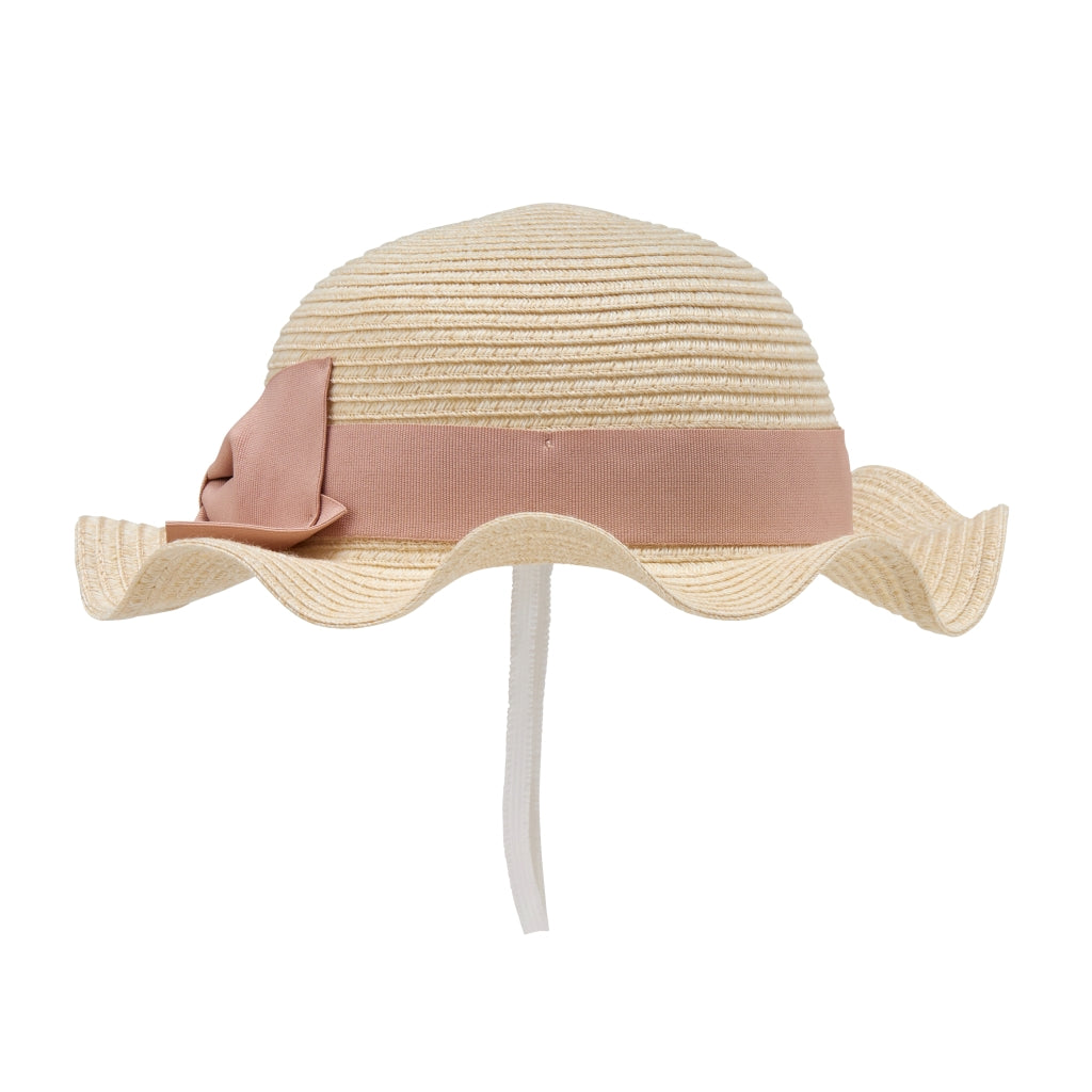 Elegant Straw-Style Ribbon Hat