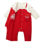 Pinafore-Style Coverall with Smiling Bunnies