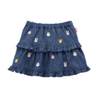 Usako Bunny & Friends All-Over Denim Skirt