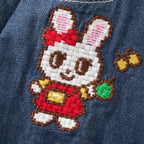 Retro Game Denim Pinafore Dress