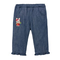 Usako Retro Game Frill-Hem Denim Trousers
