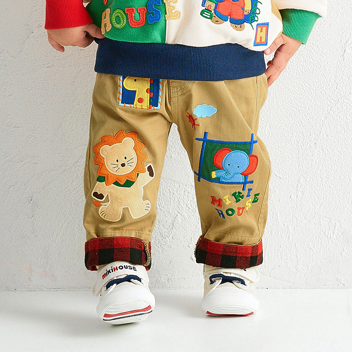 Friendly Animal Motif Trousers with Embroidery