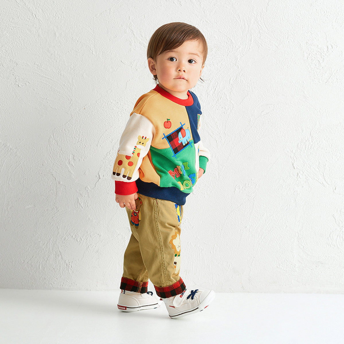 Friendly Animal Motif Trousers with Embroidery