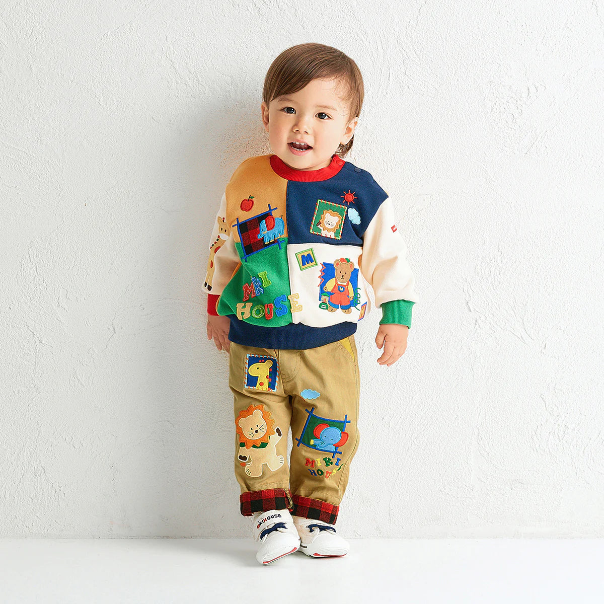 Friendly Animal Motif Trousers with Embroidery