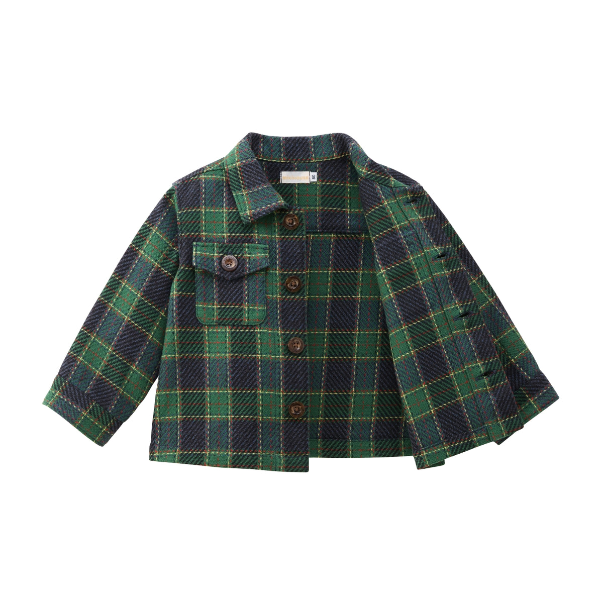 Brushed Green Check Shirt Jacket