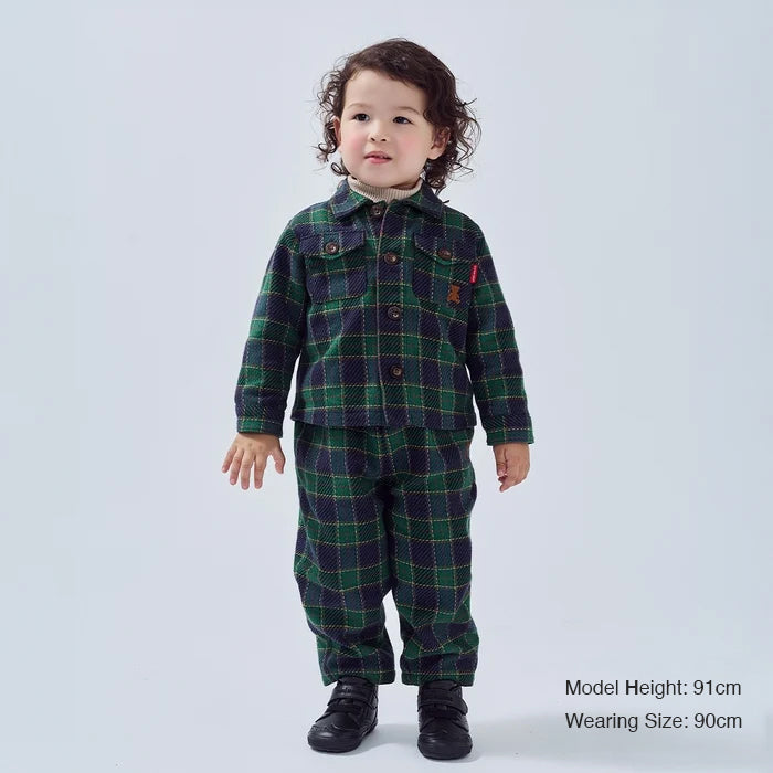 Brushed Green Check Shirt Jacket