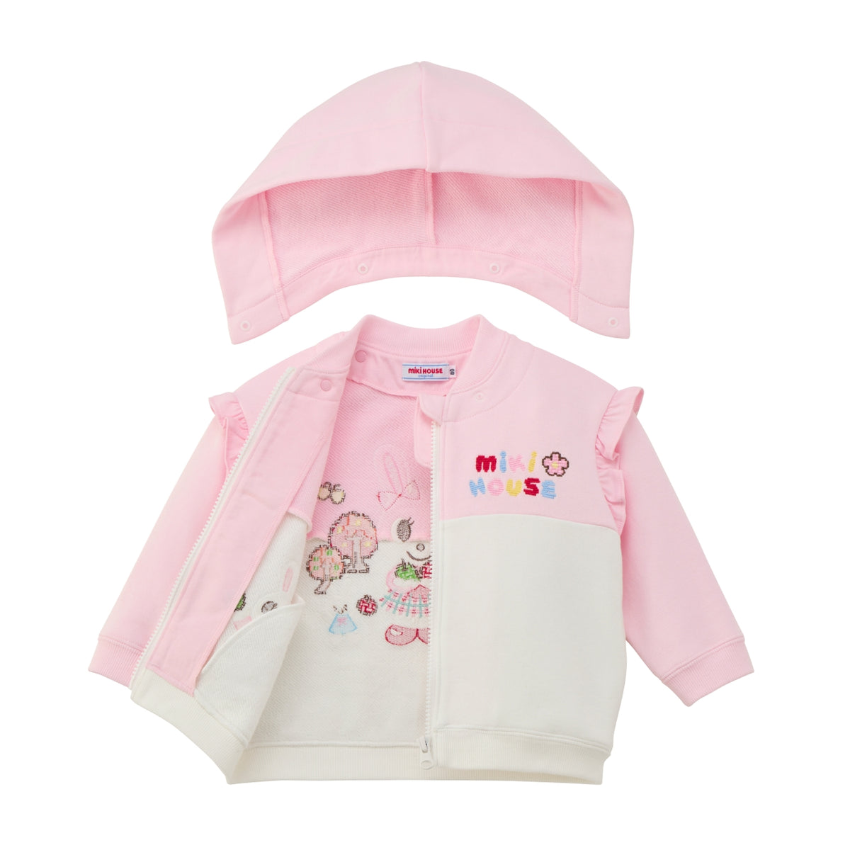 Retro Game Colour-Block Frill Hoodie