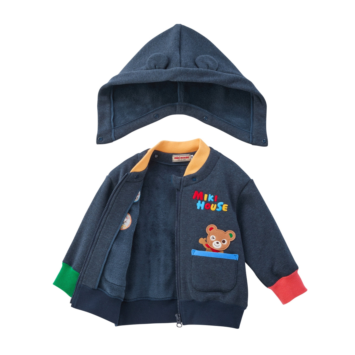 Character Ear Shaggy-Lined Stretch Hoodie
