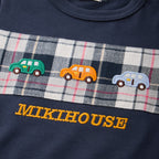Car Patch Herringbone Check Long-Sleeved T-Shirt