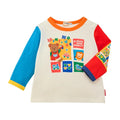 Colourful Bear Long-Sleeved T-Shirt with Corduroy Elbow Patches