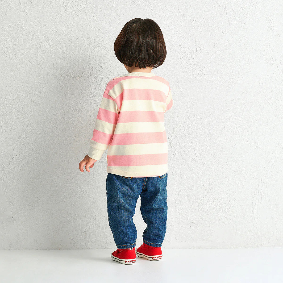 Cute Bear Embroidery Striped Long-Sleeve T-Shirt