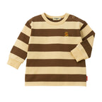Cute Bear Embroidery Striped Long-Sleeve T-Shirt