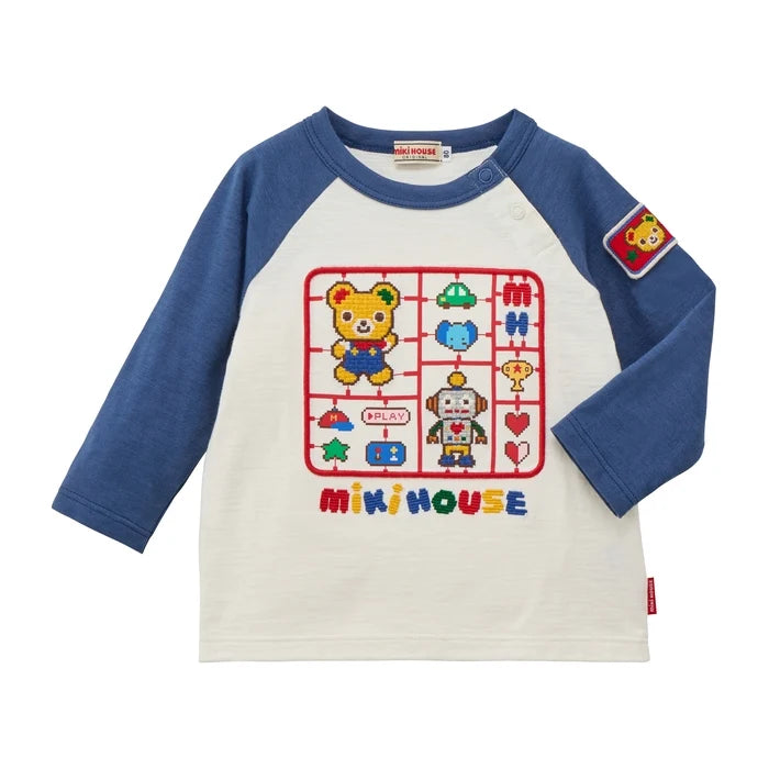 Retro Game Raglan-Sleeve Long-Sleeved T-Shirt