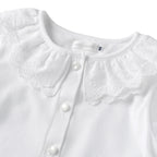 Lace Collar Long-Sleeve Blouse