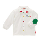 Playful Logo Blouse – M Patch & Elbow Detail