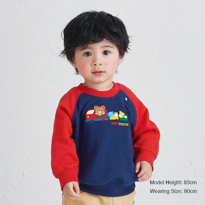 Animal Motif Double-Layer Piqué Sweatshirt