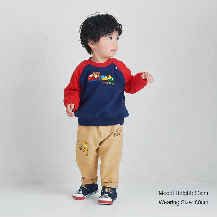 Animal Motif Double-Layer Piqué Sweatshirt