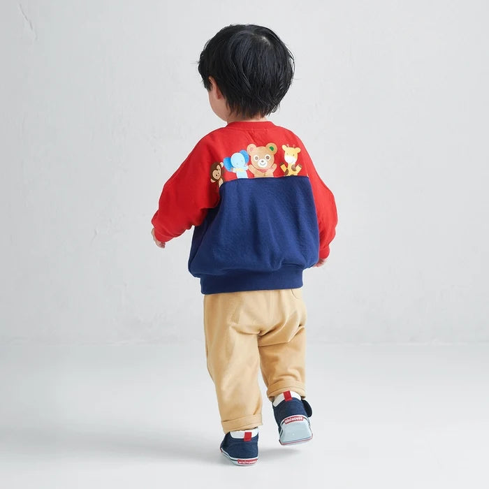 Animal Motif Double-Layer Piqué Sweatshirt