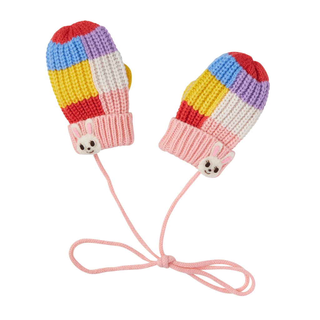 Usako Colour-Block Knit Mittens